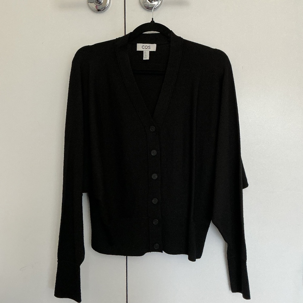 COS Black cropped cardigan